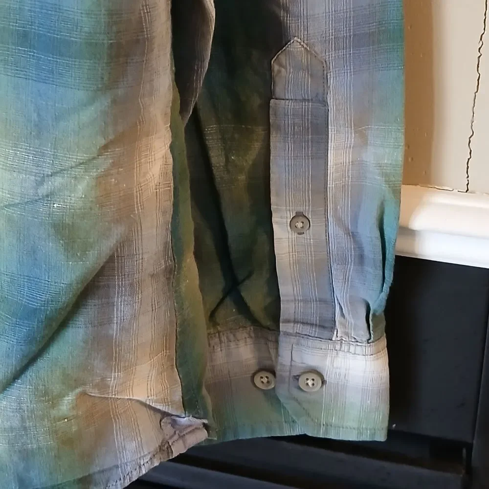 BANANA REPUBLIC Button Down Plaid Dress Shirt Men's Size Large